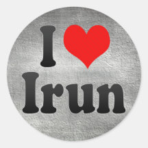 I Love Irun, Spain Round Stickers