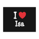 I love Isa heart T-Shirt postcards