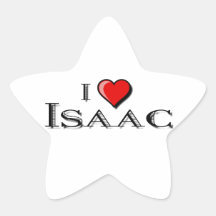 I Love Isaac Star Stickers