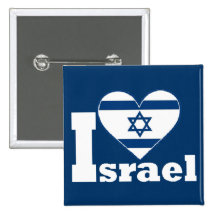 I Love Israel Button Buttons