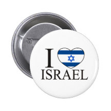 I Love Israel Pinback Buttons