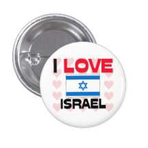 I Love Israel Pinback Buttons