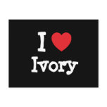 I love Ivory heart T-Shirt postcards