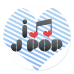 I Love J Pop Round Stickers