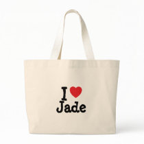 I love Jade heart T-Shirt Tote Bags