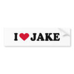 I LOVE JAKE BUMPER STICKER