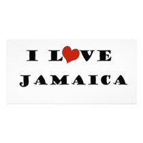 I Love Jamaica Customized Photo Card