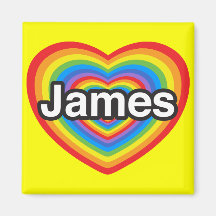 I love James. I love you James. Heart Magnet