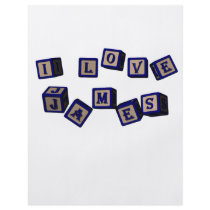 I love James toy blocks in blue Flyer Design