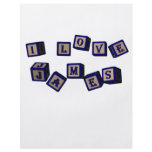 I love James toy blocks in blue flyers