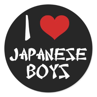 I Love Japanese Boys Round Stickers