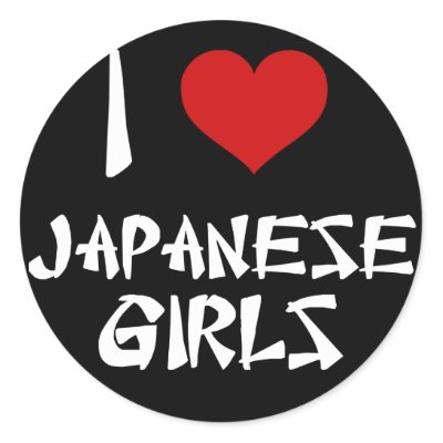 I Love Japanese Girls Stickers