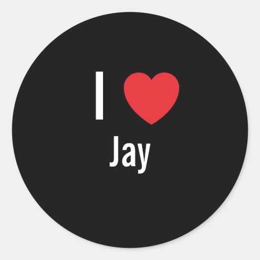 I love Jay Classic Round Sticker Zazzle