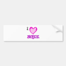 I LOVE Jazz Bumper Stickers