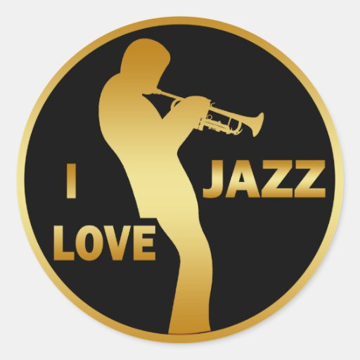 I LOVE JAZZ CLASSIC ROUND STICKER Zazzle