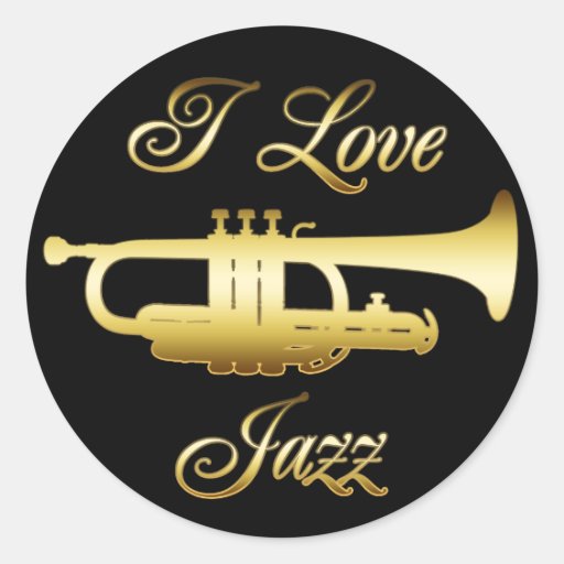 I LOVE JAZZ CLASSIC ROUND STICKER Zazzle