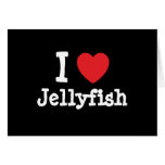 I love Jellyfish heart custom personalized Greeting Cards