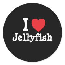 I love Jellyfish heart custom personalized stickers