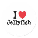 I love Jellyfish heart custom personalized stickers
