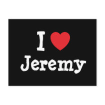 I love Jeremy heart custom personalized postcards