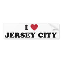 I Love Jersey City New Jersey Bumper Sticker