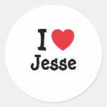 I love Jesse heart T-Shirt Round Sticker