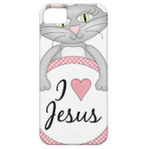 I Love Jesus cat iPhone 5 Covers