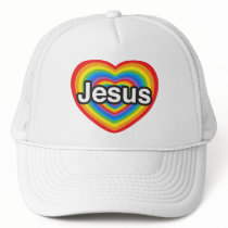 I love Jesus. I love you Jesus. Heart Mesh Hats
