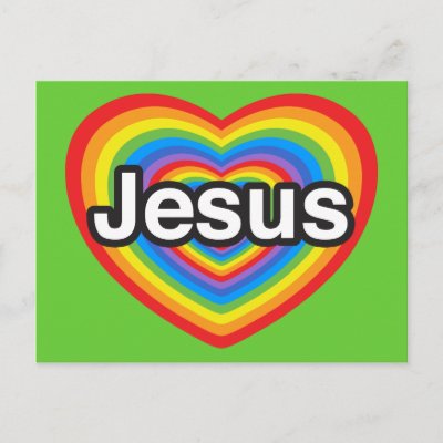 I love Jesus I love you Jesus Heart Post Card by Popular Objects