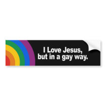 I Love Jesus in a gay way Bumper Sticker bumper stickers