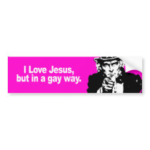 I Love Jesus in a gay way Bumper Sticker bumper stickers