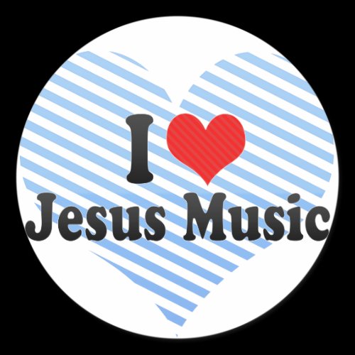 I Love Jesus Music Sticker