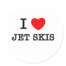 I Love Jet Skis Round Sticker