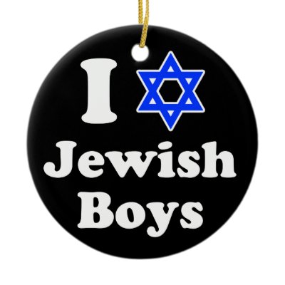 I Love Jewish Boys Christmas Ornament