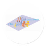 I Love Jewish Music Round Sticker I Love Jewish Music Round Sticker