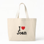 I love Joan heart custom personalized Tote Bags