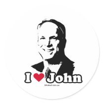 I LOVE JOHN MCCAIN stickers