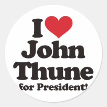 I Love John Thune for President Sticker