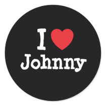 I love Johnny heart custom personalized stickers