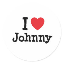 I love Johnny heart custom personalized stickers