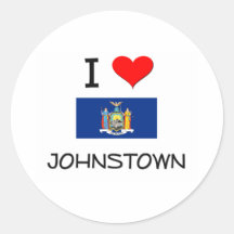 I Love Johnstown New York Round Stickers