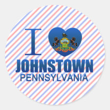 I Love Johnstown, PA Round Stickers