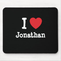 I love Jonathan heart custom personalized mousepads