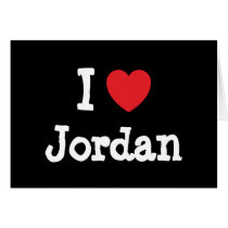 I love Jordan heart custom personalized cards
