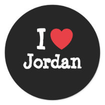 I love Jordan heart custom personalized stickers