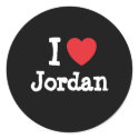 I love Jordan heart T-Shirt stickers by funnycustomtshirts I love Jordan heart T-Shirt stickers