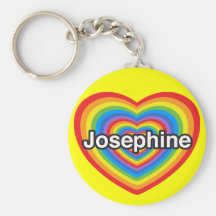I love Josephine. I love you Josephine. Heart Key Chains