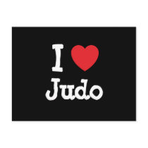 I love Judo heart custom personalized postcards