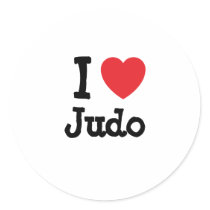 I love Judo heart custom personalized stickers
