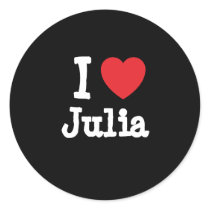 I love Julia heart T-Shirt stickers by funnycustomtshirts I love Julia heart T-Shirt stickers